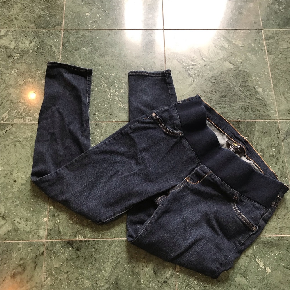 Maternity jeans, dark denim